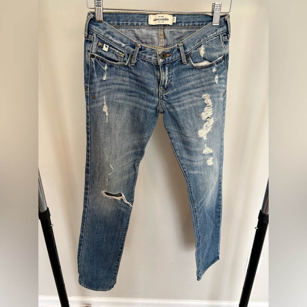 Abercrombie Kids Distressed Blue Jeans